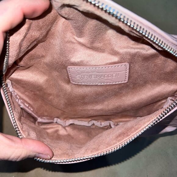 Steve Madden Women Blush Ida Icy Zip Closure Small Embossed Belt Bag - Picture 10 of 14